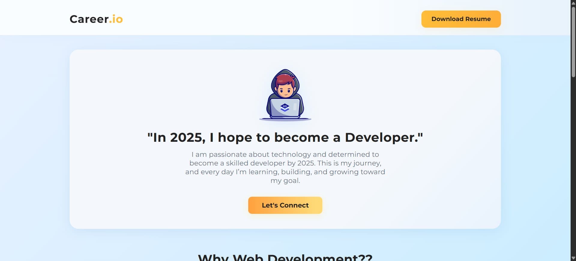 Developer Portfolio Landing Page